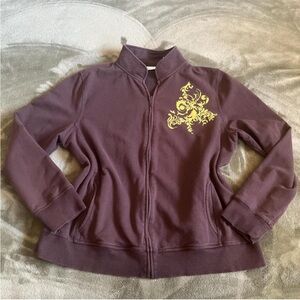 Brown Y2K-Inspired Zip Up Jacket